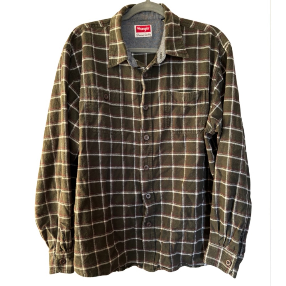 Men’s Wrangler 100% Cotton Plaid Shirt